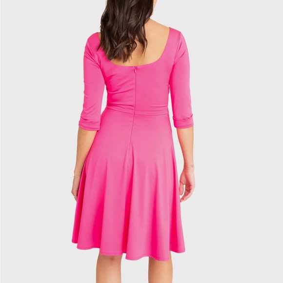 NWT Black Halo Retro Jackie O Swing Dress Fuchsia Pop 10 - Picture 3 of 11